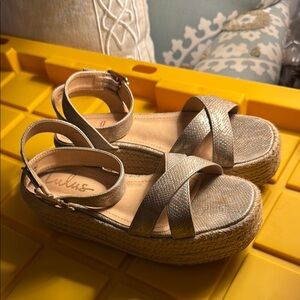 Lulus Gold Espadrille Platform Sandals